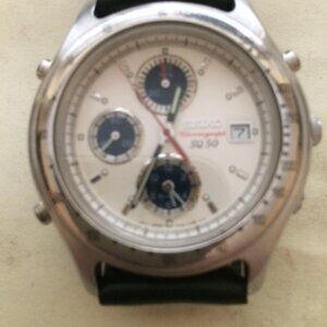 Seiko Vintage Chronograph Panda Watch 38mm